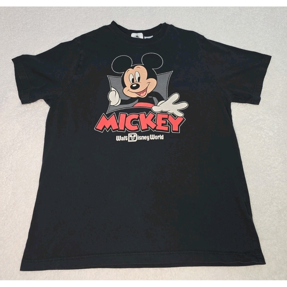 Walt Disney World Mens Mickey Black Short Sleeve Cotton Tshirt Size XL